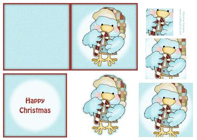 Sweet Christmas Bird & Cookies 4x4 Quick Card