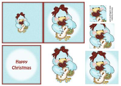 Sweet Christmas Bird & Cookies 4x4 Quick Card