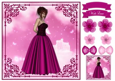 Beauty in Pink 8x8 Topper & Embellishments