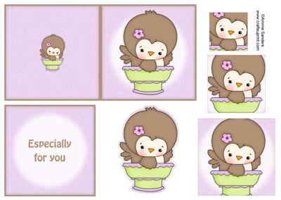 Sweet Little Brown Bird 4x4 Quick Card