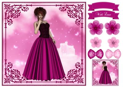 Beauty in Pink 8x8 Topper & Embellishments
