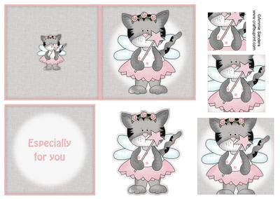 Angel Princess Kitty 4x4 Quick Card