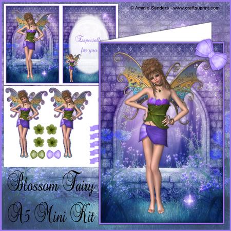 Purple Blossom Fairy A5 Easy Cut Mini Kit