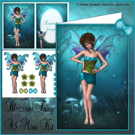 Aqua Blossom Fairy A5 Easy Cut Mini Kit