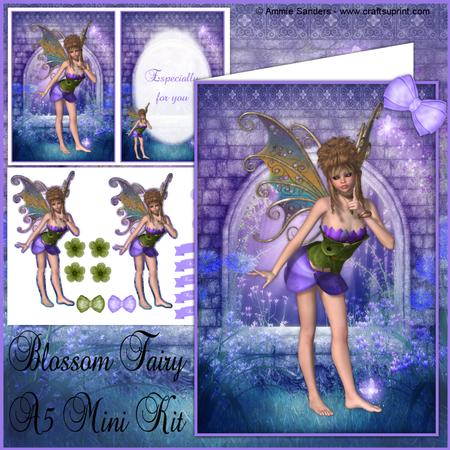 Purple Blossom Fairy A5 Easy Cut Mini Kit