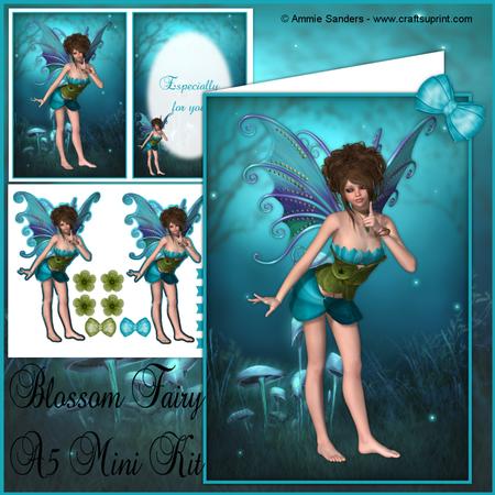 Aqua Blossom Fairy A5 Easy Cut Mini Kit