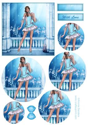 Sugar Doll's Musical Fantasy Topper & Circle Decoupage