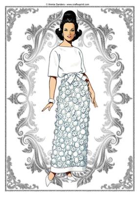 Vintage Fashion Lady Embossed A4 Topper / Card Front