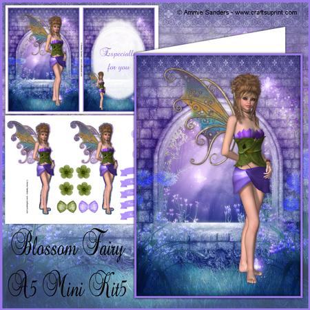 Purple Blossom Fairy A5 Easy Cut Mini Kit