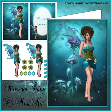 Aqua Blossom Fairy A5 Easy Cut Mini Kit