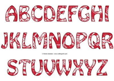 Vintage Rose Alphabet - Bright Shade