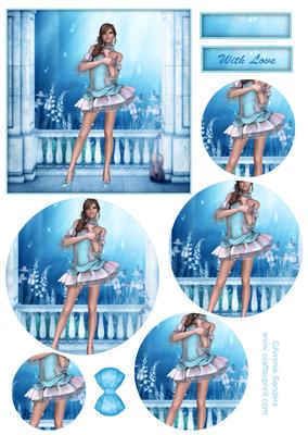 Sugar Doll's Musical Fantasy Topper & Circle Decoupage