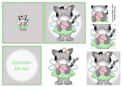 Angel Princess Kitty 4x4 Quick Card