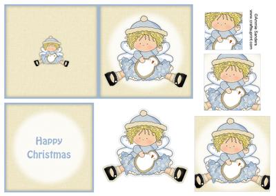 Sweet Snow Angel 4x4 Quick Card