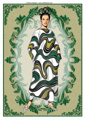 Vintage Fashion Lady Embossed A4 Topper / Card Front