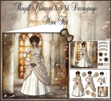 Royal Princess 8x8 3D Decoupage Mini Kit