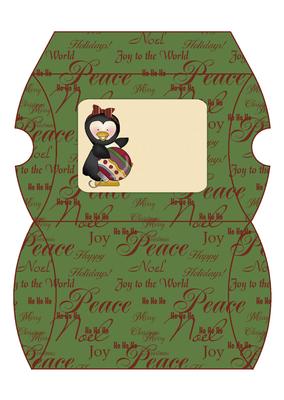 Christmas Penguin & Ornament Pillow Box