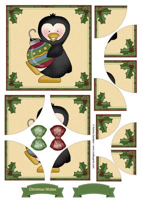Christmas Penguin & Ornament Corner Stacker