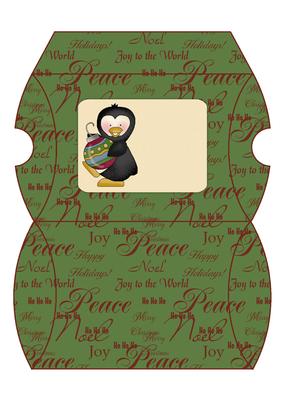 Christmas Penguin & Ornament Pillow Box