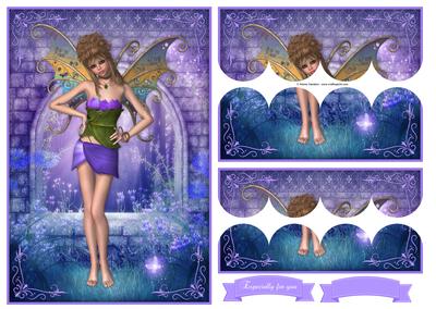 Purple Blossom Fairy Top & Bottom Scallop Stacker
