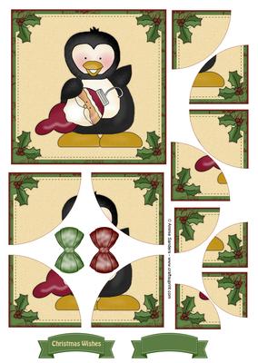 Christmas Penguin & Ornament Corner Stacker