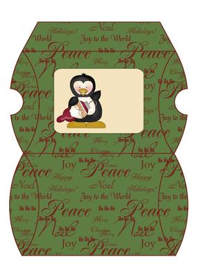 Christmas Penguin & Ornament Pillow Box