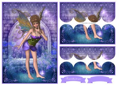 Purple Blossom Fairy Top & Bottom Scallop Stacker
