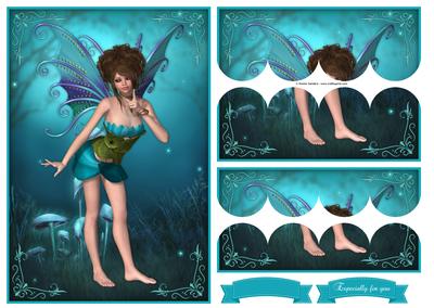 Aqua Blossom Fairy Top & Bottom Scallop Stacker