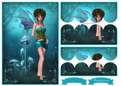 Aqua Blossom Fairy Top & Bottom Scallop Stacker