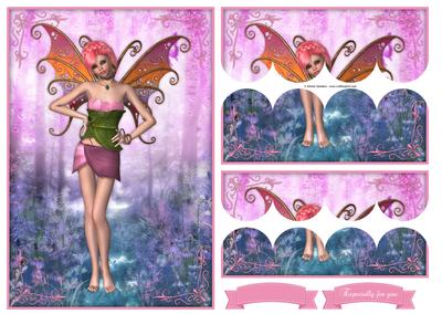 Pretty Pink Blossom Fairy Top & Bottom Scallop Stacker