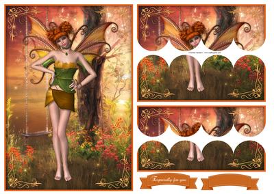 Autumn Blossom Fairy Top & Bottom Scallop Stacker