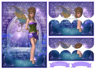 Purple Blossom Fairy Top & Bottom Scallop Stacker