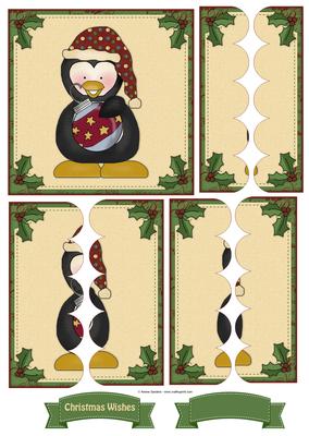 Christmas Penguin & Ornament Scallop Side Stacker