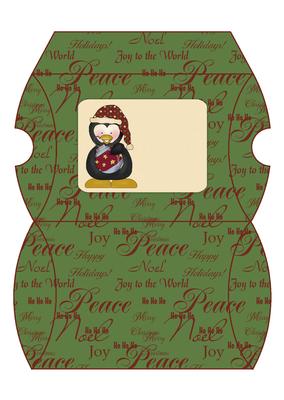 Christmas Penguin & Ornament Pillow Box