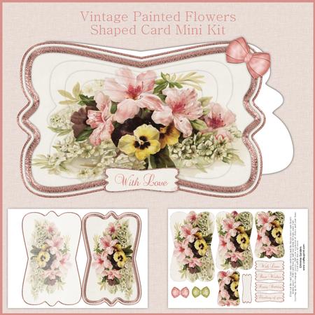 Beautiful Painted Flower Shaped Card Mini Kit