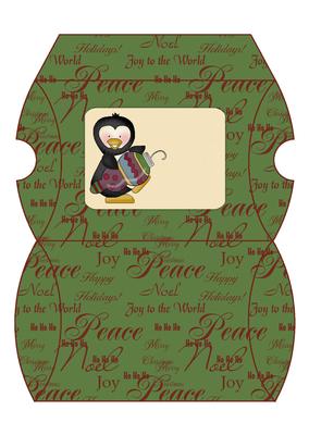 Christmas Penguin & Ornament Pillow Box