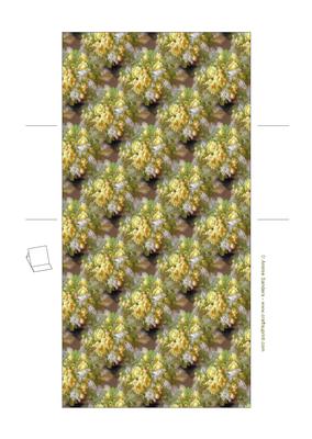 Vintage Yellow Roses Easel Card Base / Card Base