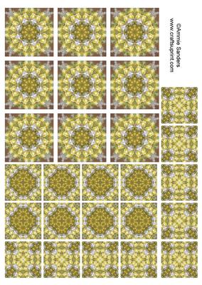 Vintage Yellow Roses Teabag Tiles