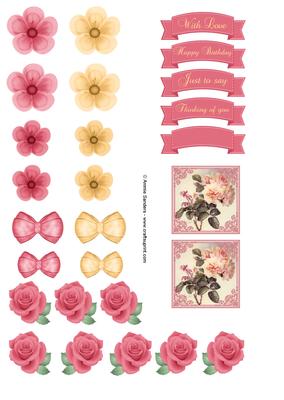 Vintage Shabby Roses Embellishments