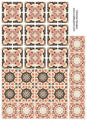 Vintage Shabby Roses Teabag Tiles