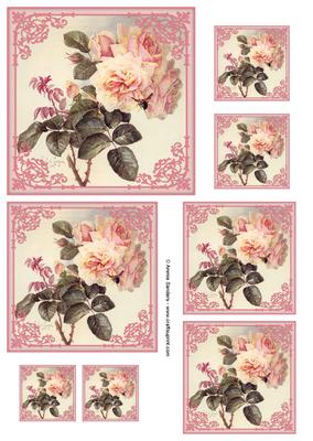 Vintage Shabby Roses Topper Sheet