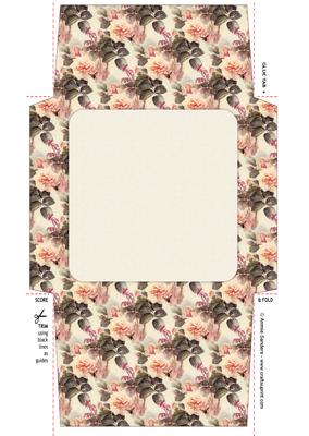 Vintage Shabby Roses 5x5 Envelope