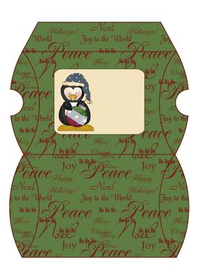 Christmas Penguin & Ornament Pillow Box