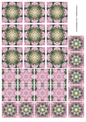 Vintage Pretty Pink Roses Teabag Tiles