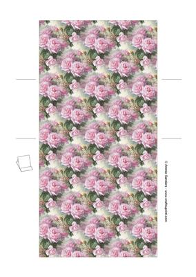 Vintage Pretty Pink Roses 5x5 Easel Card Base