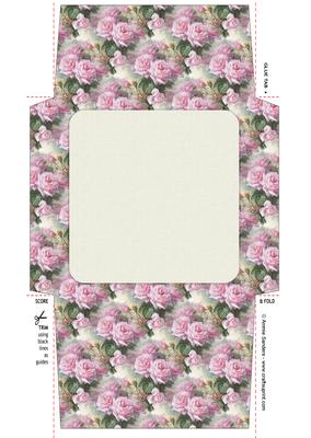Vintage Pretty Pink Roses 5x5 Envelope
