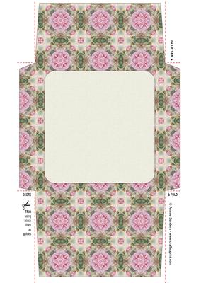 Vintage Pretty Pink Roses 5x5 Envelope