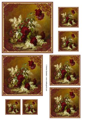 Vintage Deep Red Roses Topper Sheet