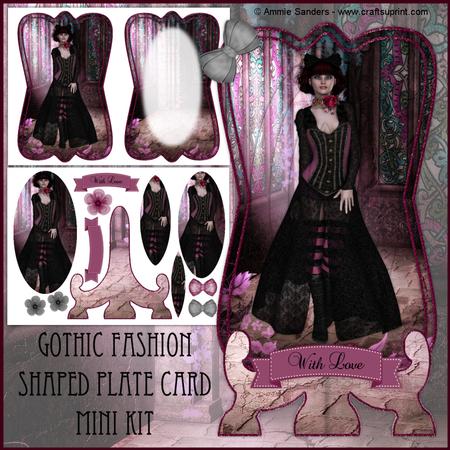 Gothic Fashion Shaped Plate Card Mini Kit