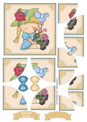 Sweet Flower Girl Corner Stacker